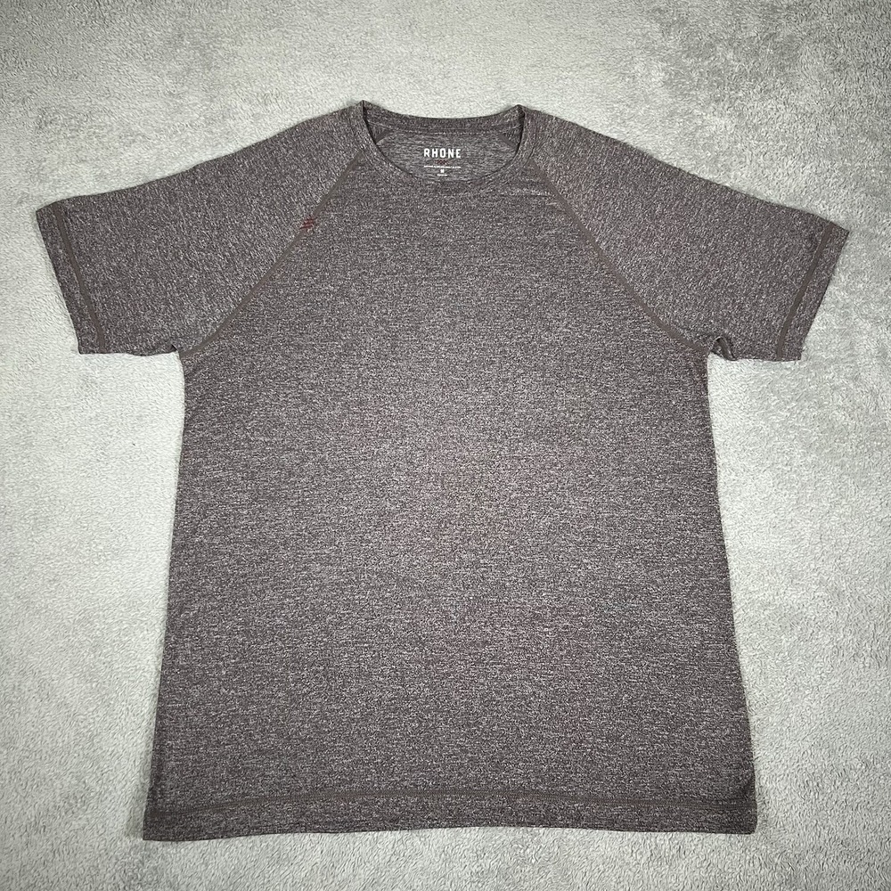 Rhone Shirt Mens Medium Gray Reign Short Sleeve Tee Athletic Performance Running